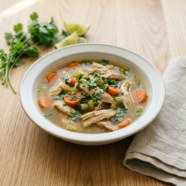 Caldo de pollo casero